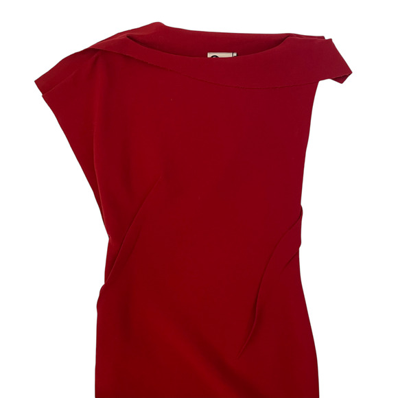 NWT Lanvin Bateau Neckline Midi Sheath Dress - Red - Size 38 EU/6 US - Picture 6 of 9